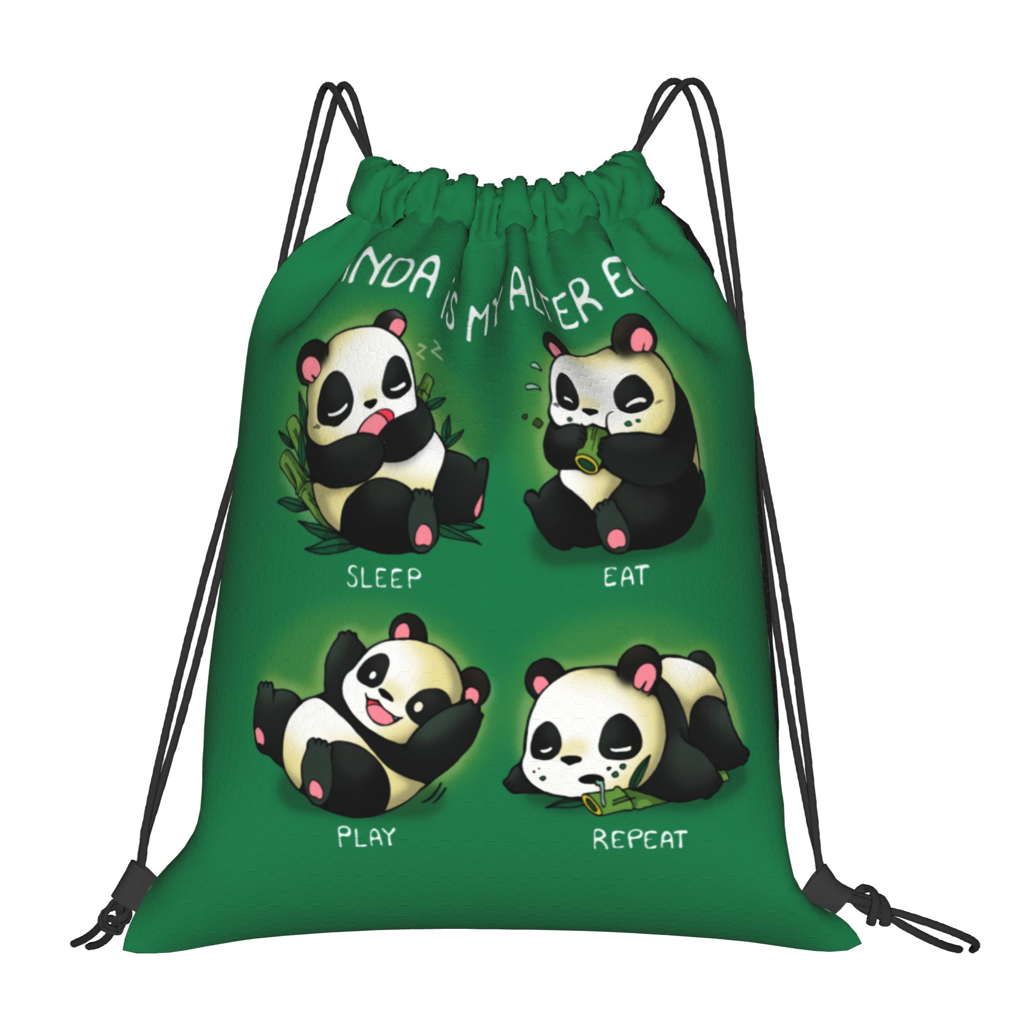 Women'S Bags Ego - Aangepaste Panda Alter ego-tassen met trekkoord