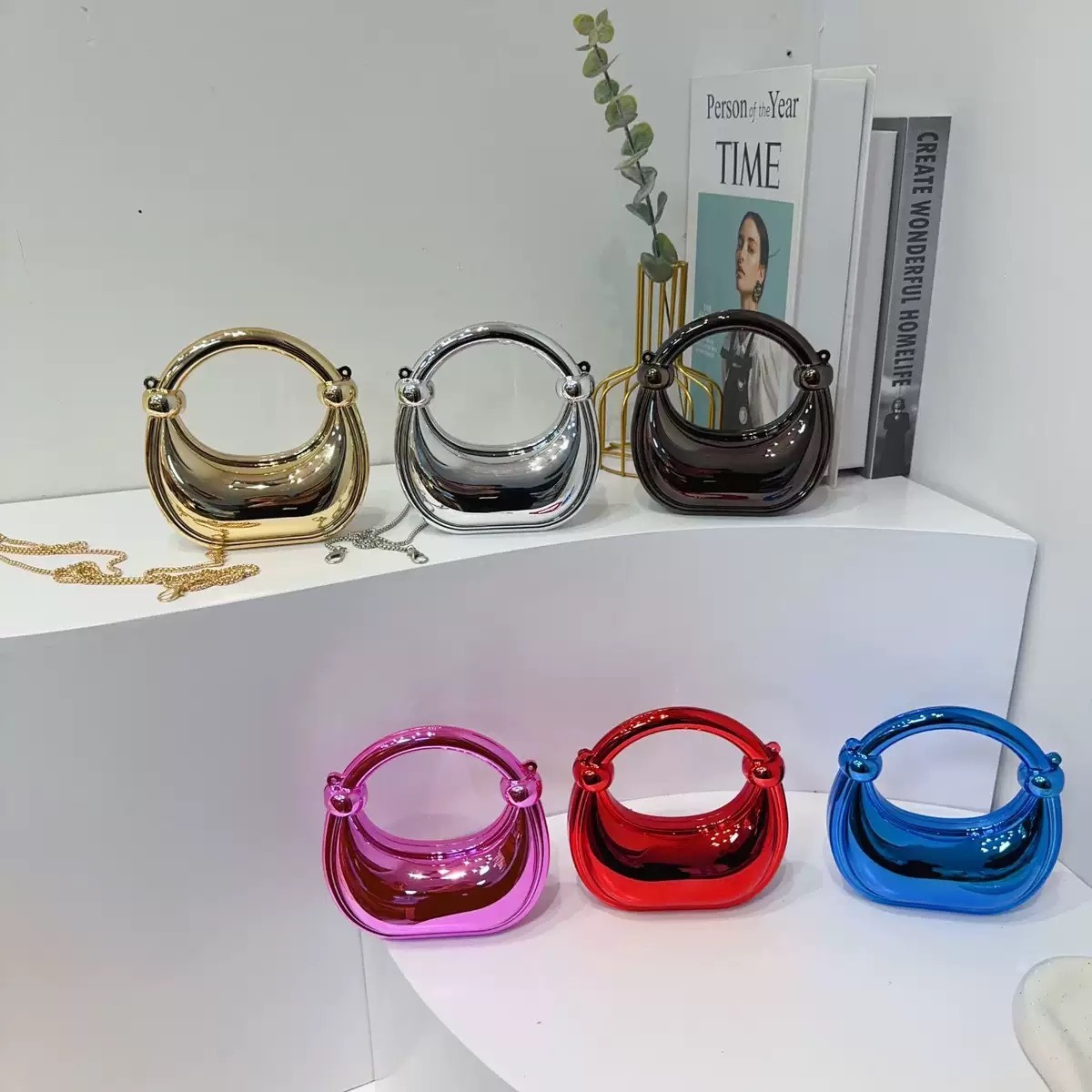 Women Bags Max - Mini gouden avondtasje portemonnees en handtassen